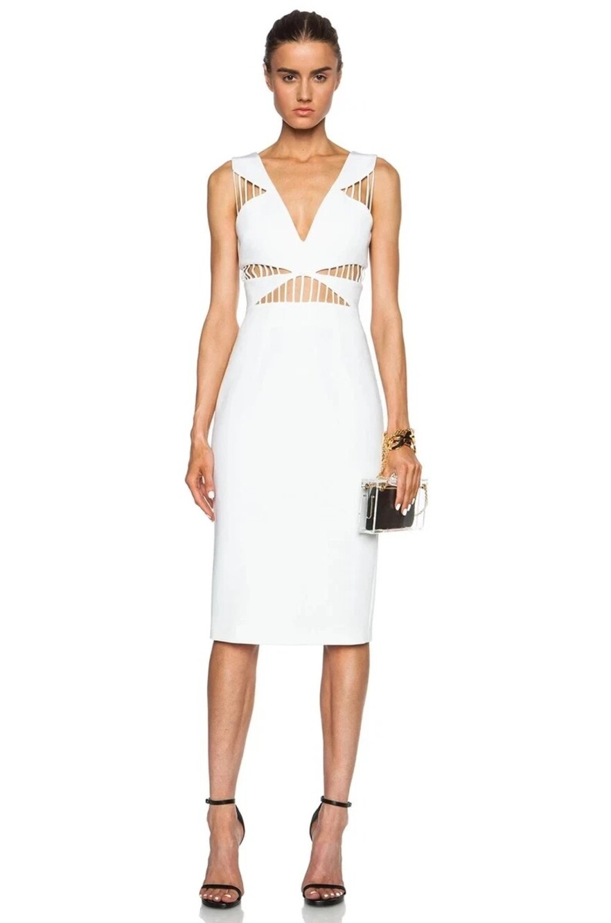 Cushnie et Ochs White Runway Cut-Out Dress Size 2